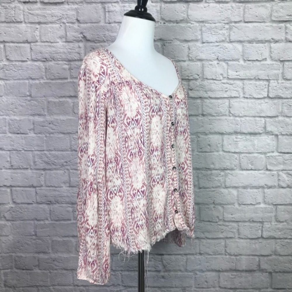 Billabong Boho Blouse Top Small Open Back - Picture 3 of 8